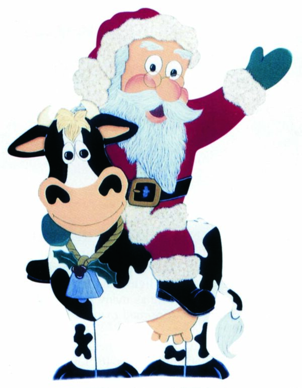 SANTA ON COW